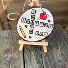 Hand Painted Teacher Gift Hanging Ornament on Wood Slice