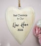 Our First Christmas in Our New Home 2026 Wooden Heart Christmas Ornament