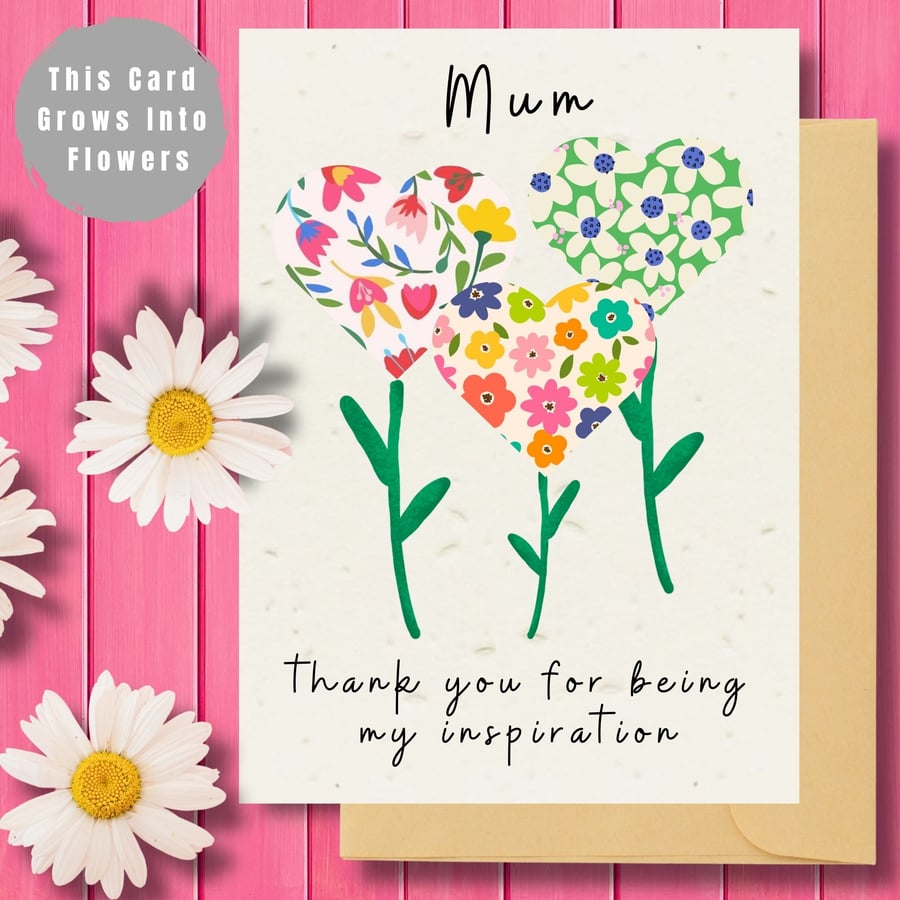 Plantable Mother's Day Card Card, Wildflower Seed Paper, Ecofriendly