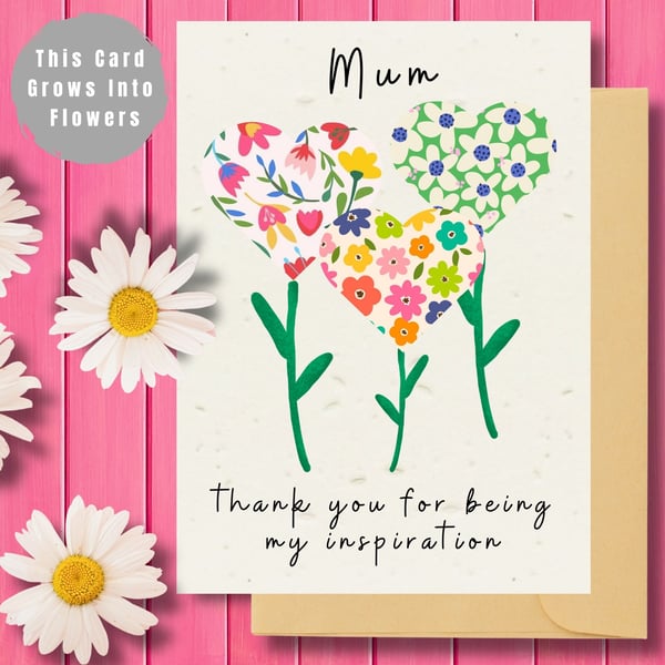 Plantable Mother's Day Card Card, Wildflower Seed Paper, Ecofriendly