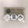 WISE WORDS - Instructional Craft Badges, Set of 3 - vintage illustrations