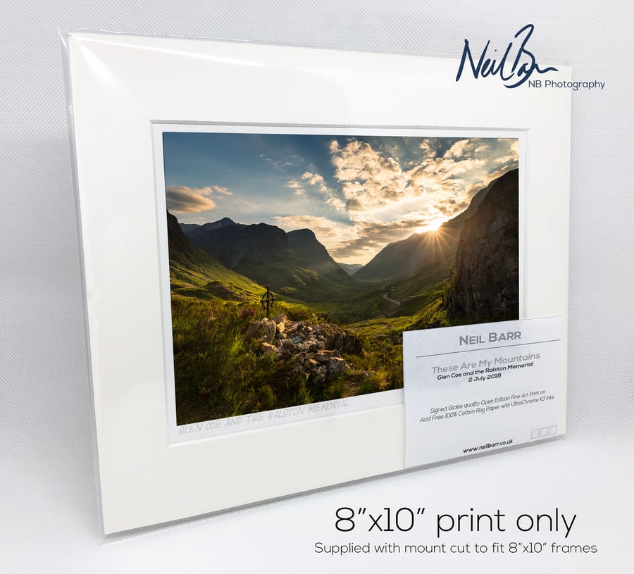 Glen Coe Ralston Memorial Scotland - A5 (10" x 8") Unframed Print