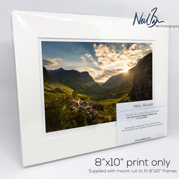 Glen Coe Ralston Memorial Scotland - A5 (10" x 8") Unframed Print