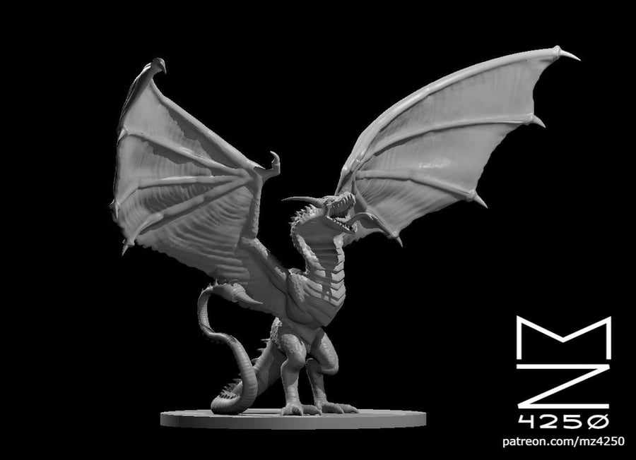 Wyvern - 3D Printed Resin DnD Pathfinder Figure Mini Miniature