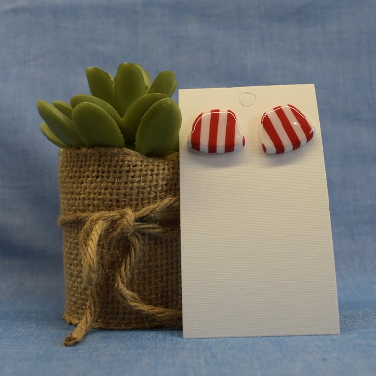 Stripe Polymer Clay Stud Earrings