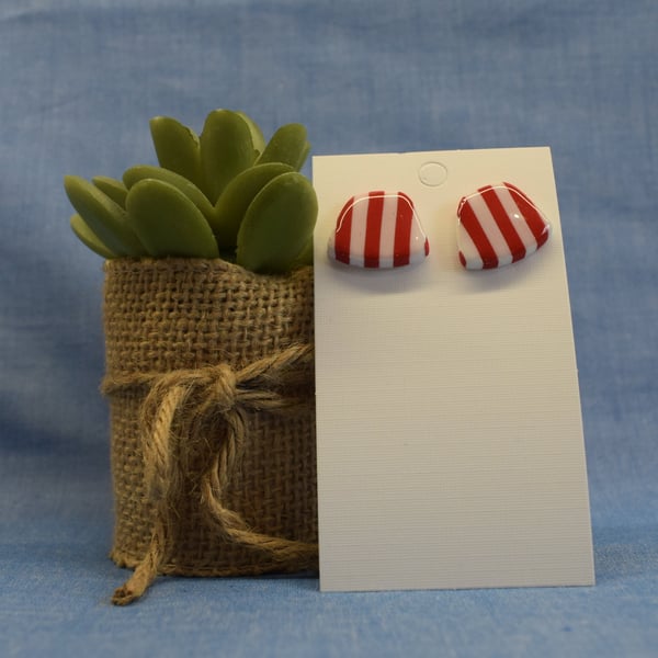 Stripe Polymer Clay Stud Earrings