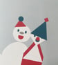 Modern graphic characters Christmas card pack of 6 cards with envelopes - Image 5