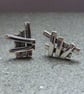 Quirky contemporary silver 'doodle' studs - Image 4