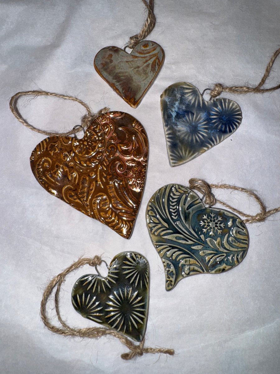 Ceramic hand made hearts 6