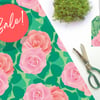  SALE! Pink Roses Gift Wrapping Paper 