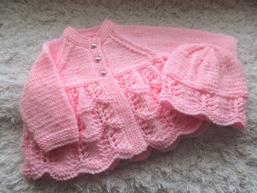 14" Newborn Matinee Coat & Hat