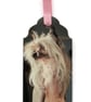 Chinese Crested Dog Bookmark: Handmade Ribbon Marker, Dog Lover Gift - Image 4