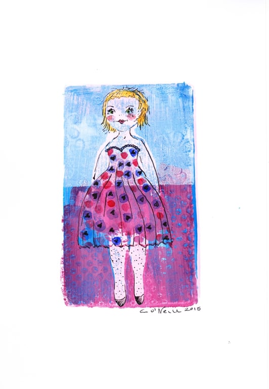 Rosie in her Glad Rags - Illustration Original Monoprint
