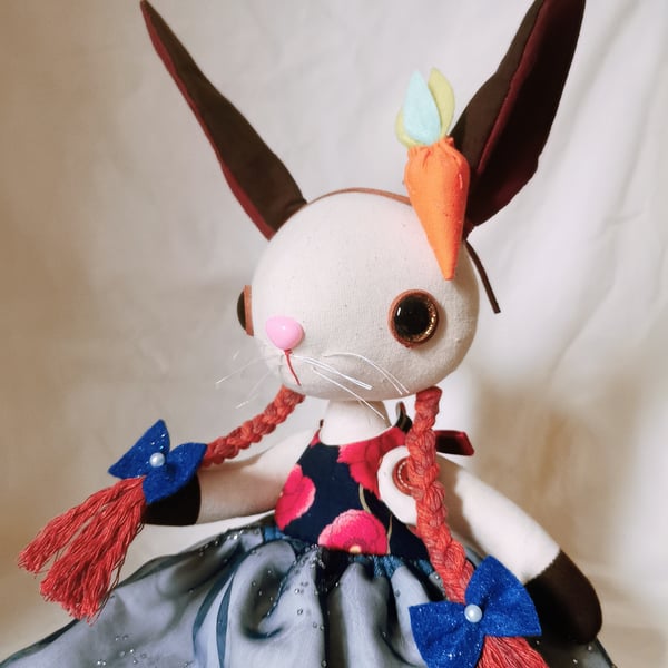 One of a kind handcrafted rabbit dolls