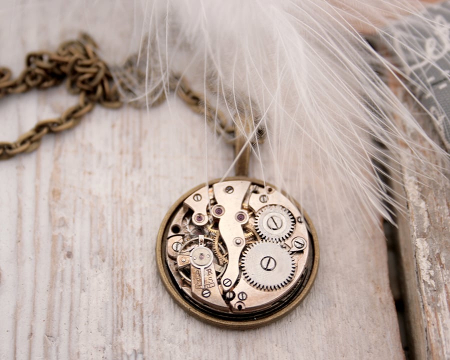Steampunk Watch Movement Necklace Unisex Jewellery Necklace