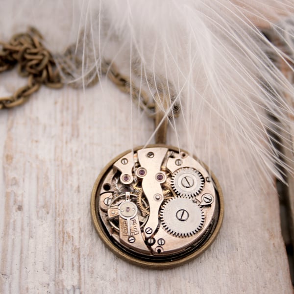 Steampunk Watch Movement Necklace Unisex Jewellery Necklace