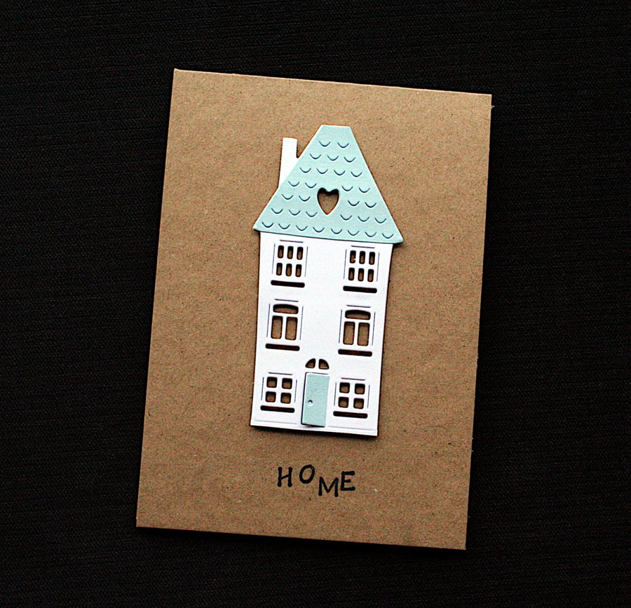 White Home - Handcrafted New Home Card - dr21-0032