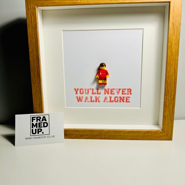 LIVERPOOL FC - FRAMED CUSTOM LEGO MINIFIGURE - FOOTBALL