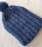 Small Tea Cosy for 2 Cup Tea Pot, Denim Blue, Hand Knitted - Image 6