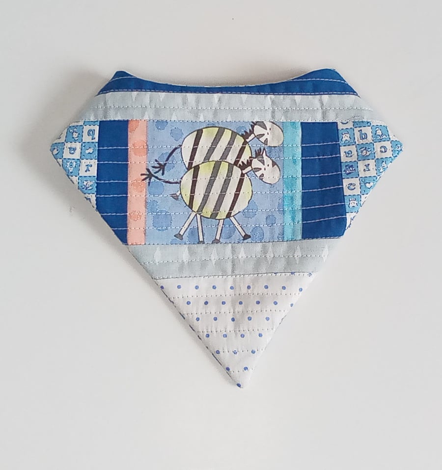 Newborn patchwork bandana bib, reversible quilted dribble bib baby shower gift