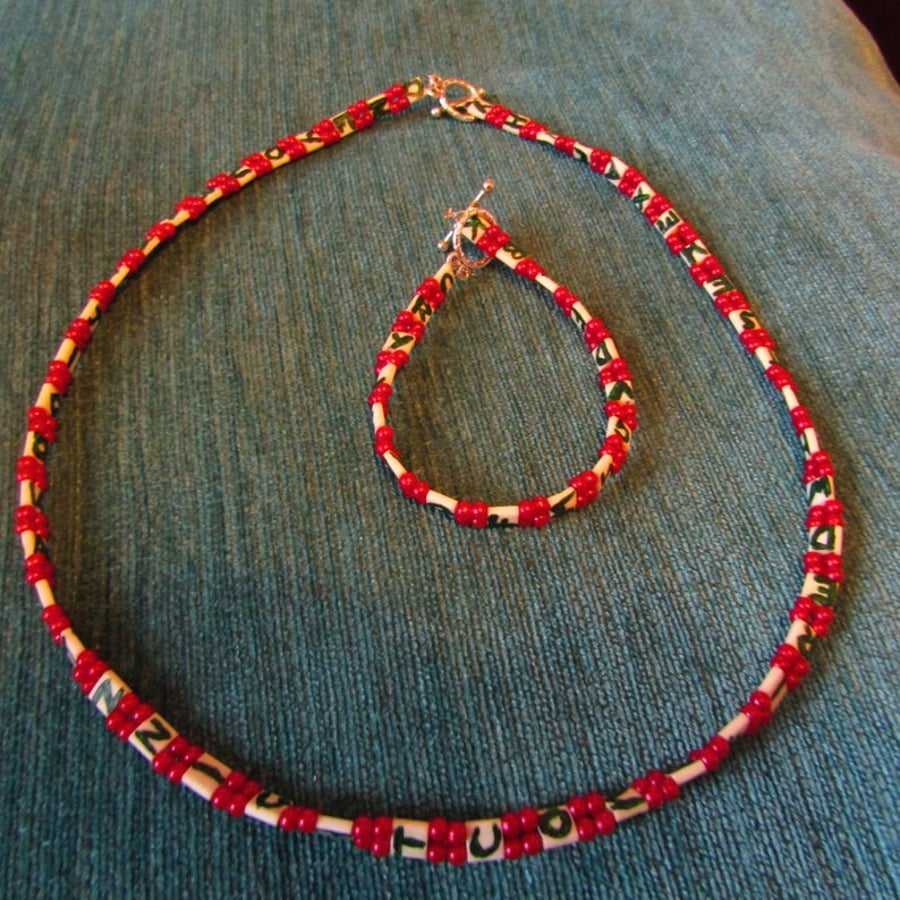 Scrabble Necklace & Bracelet Set