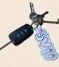 Flip Flops Keyring - Peace Love Flip Flops Faux Leather Bag Charm - Image 2