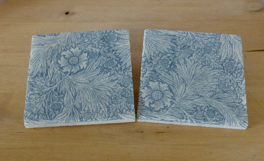 Marble 'William Morris' Design Coasters