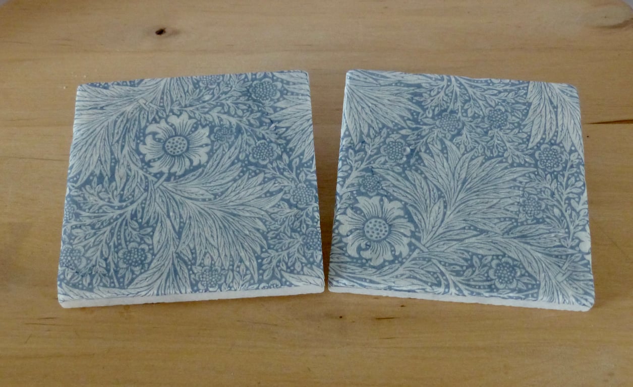 Marble 'William Morris' Design Coasters