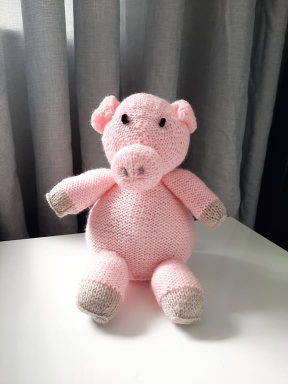 Hand knitted Oinker the Pig Toy