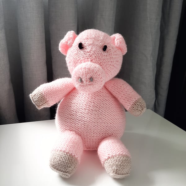 Hand knitted Oinker the Pig Toy