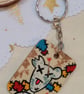 Wooden rectangular voodoo teddy bear keyring - Image 2