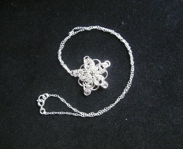 Chain mail snowflake pendant