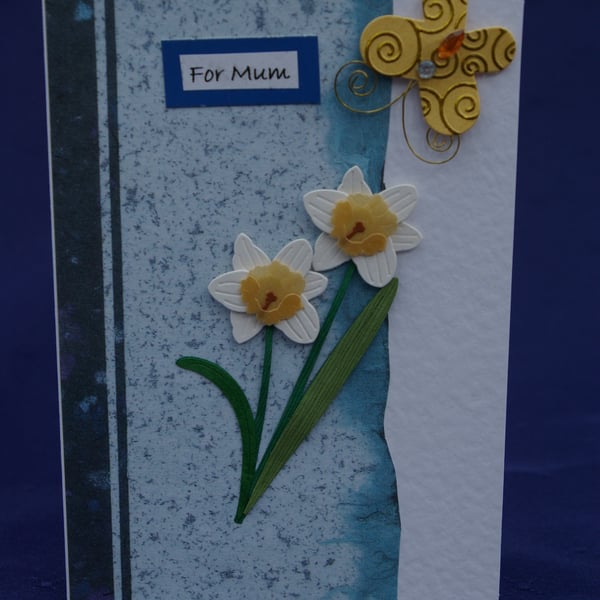 Mother's Day Card Daffodils and Butterfly