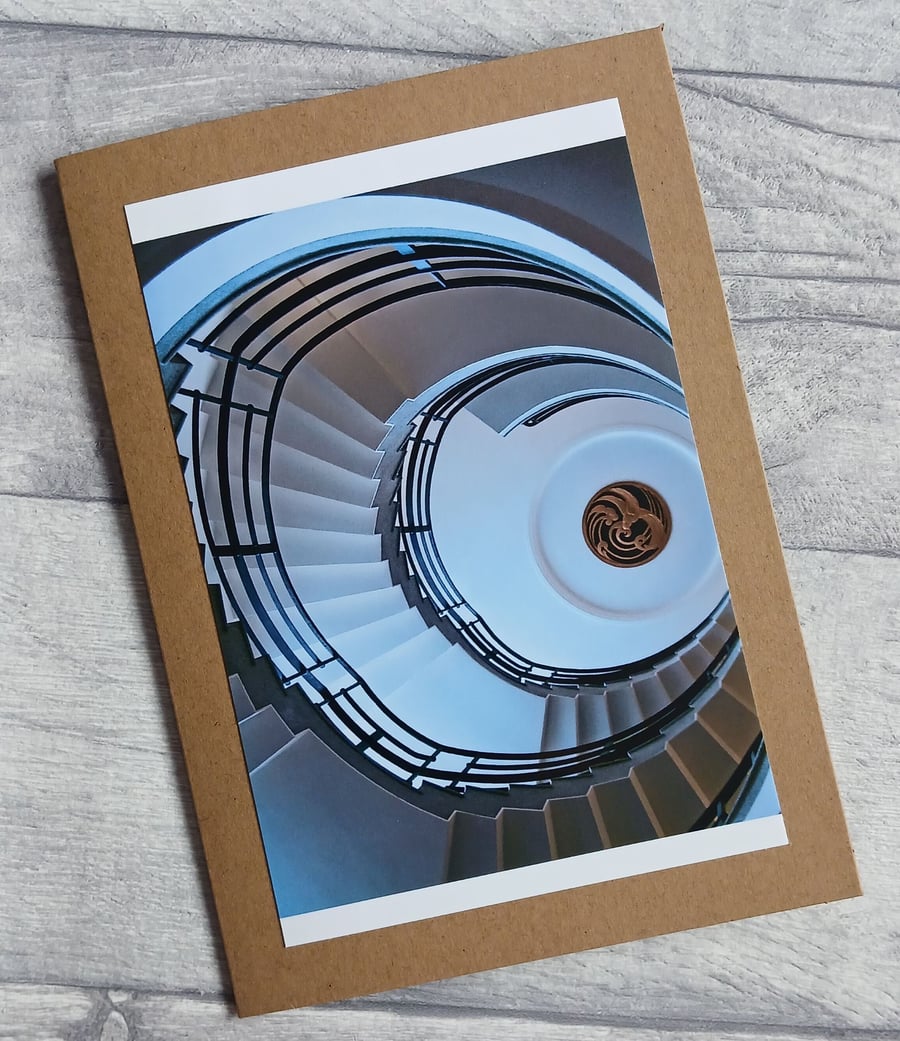 Art Deco Staircase Photo Greetings Card, Birthday Card, Notecard