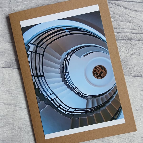 Art Deco Staircase Photo Greetings Card, Birthday Card, Notecard