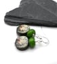 green glass and ceramic stag earrings - Image 3