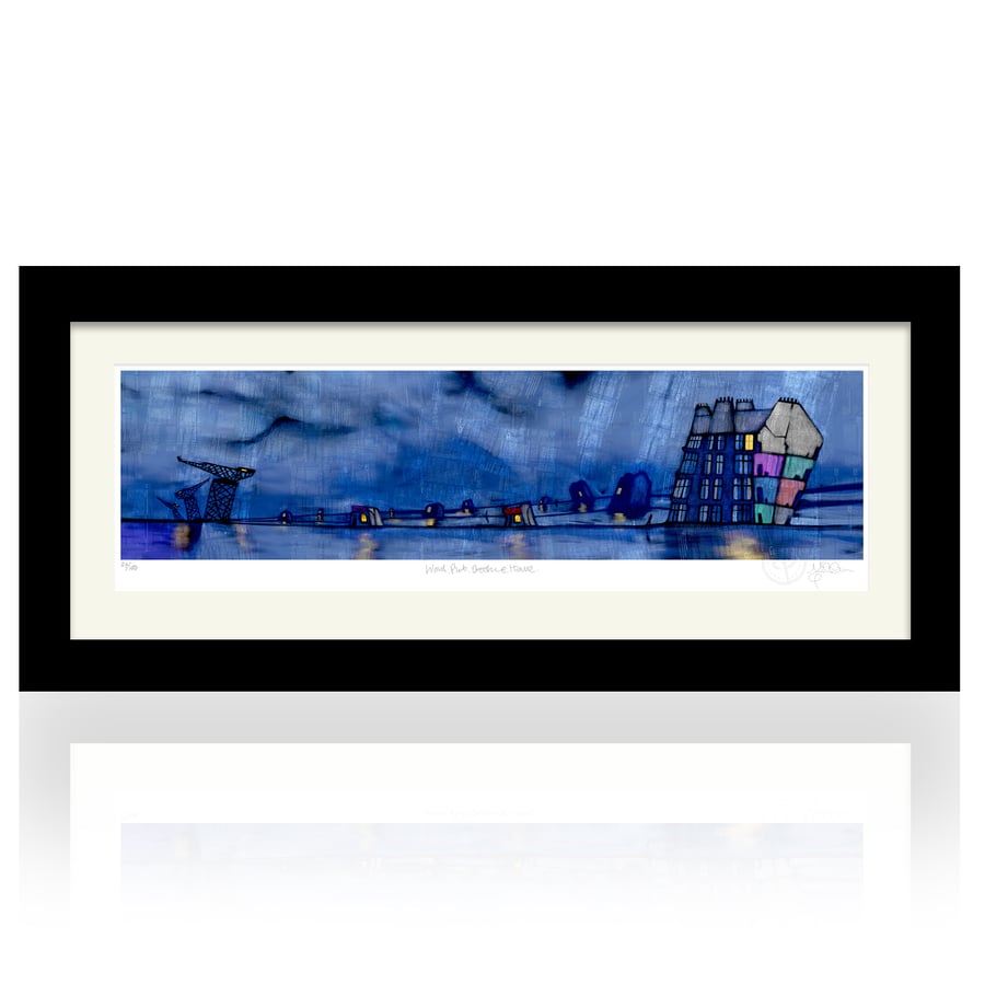 Work. Pub. Bookie. Hame - Large, Framed