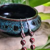 Handmade 925 Silver & Red Snakeskin Jasper  Dangle Drop Earrings Gift Boxed