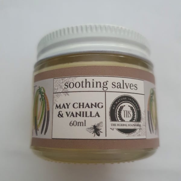 May Chang & Vanilla soothing hand salve 60ml balm, moisturiser, natural