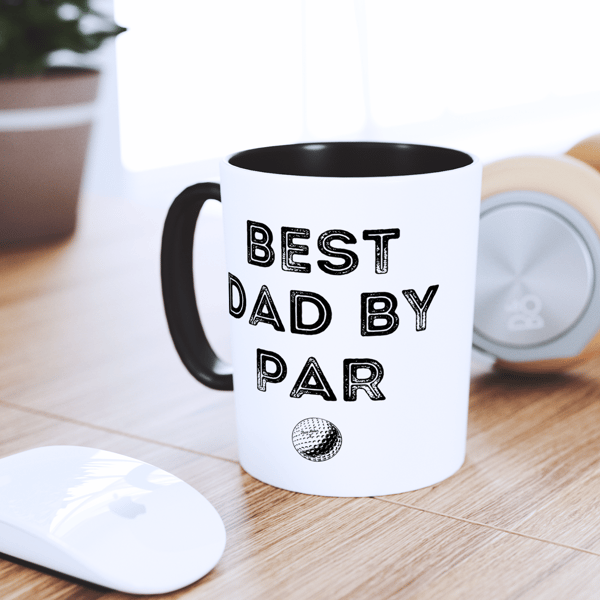 Best Dad By Par - Distressed Golf Mug: Perfect Golf Gift For Father's Day