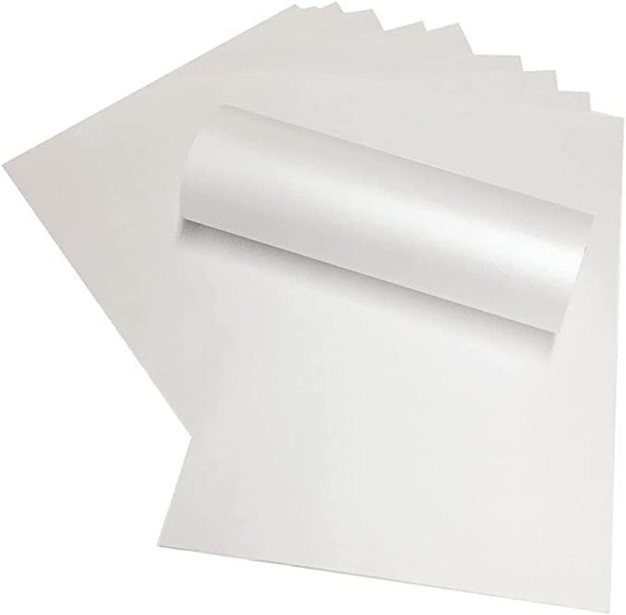 10 Sheets 12" x 12" Frost White Pearlescent Scrapbook Card 290gsm Decorative Dou