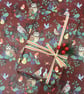 Pack of 2  Christmas Wrapping Paper Season's Tweetings on Burgundy - Image 2