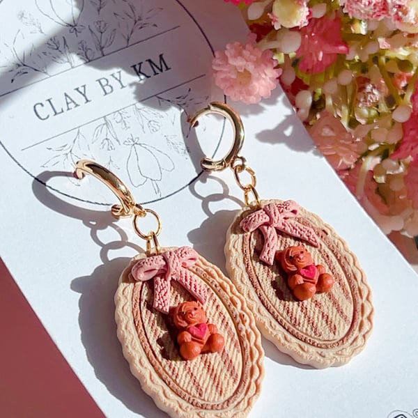 Little Bear Earrings with Gold Hoops , Unique Daughter Gift, Free UK Delivery