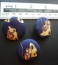 5 Silk Buttons Silly Mouse With Cheese 1.25ins 3cms  - Image 1