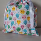 Fabric Birthday Gift Bag. Happy Balloon