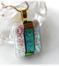White Teal 239 Pendant Gold plated chain - Image 3