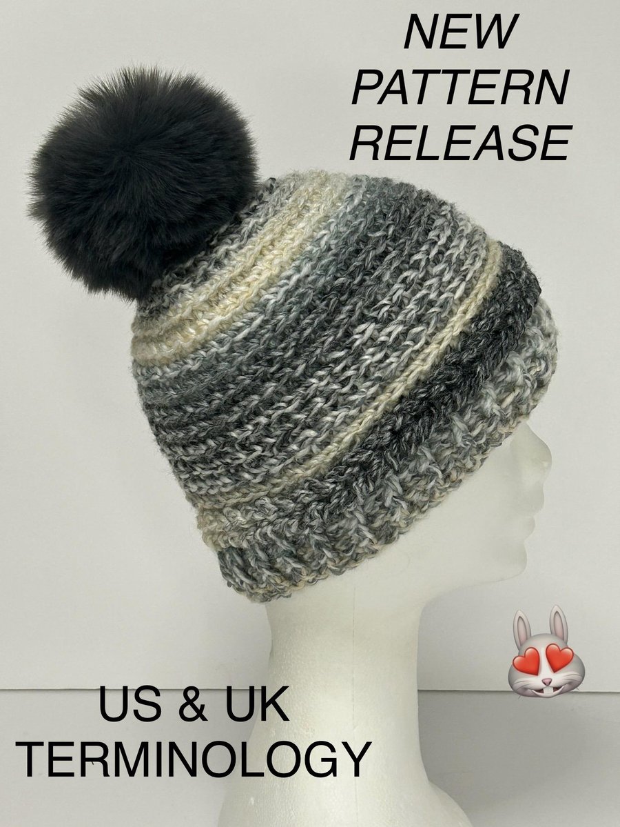Nordic Braid Crochet Hat Pattern, PDF Download. Winter Beanie