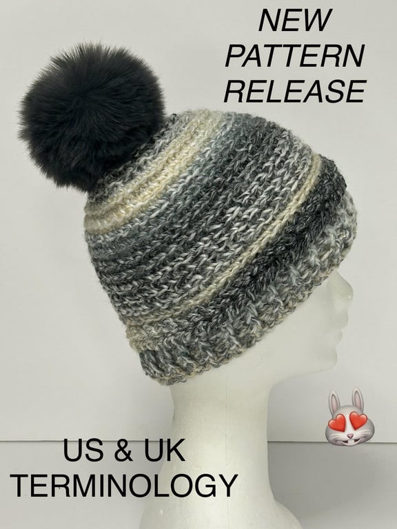 Nordic Braid Crochet Hat Pattern, PDF Download. Winter Beanie