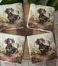 Set of 4 Slate Coasters. Dachshund.