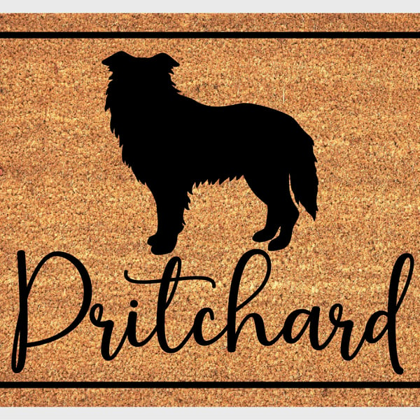 Border Collie Door Mat - Personalised Border Collie Welcome Mat - 3 Sizes